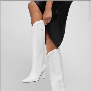 Anine Bing calypso boots leather white size 8 EUC